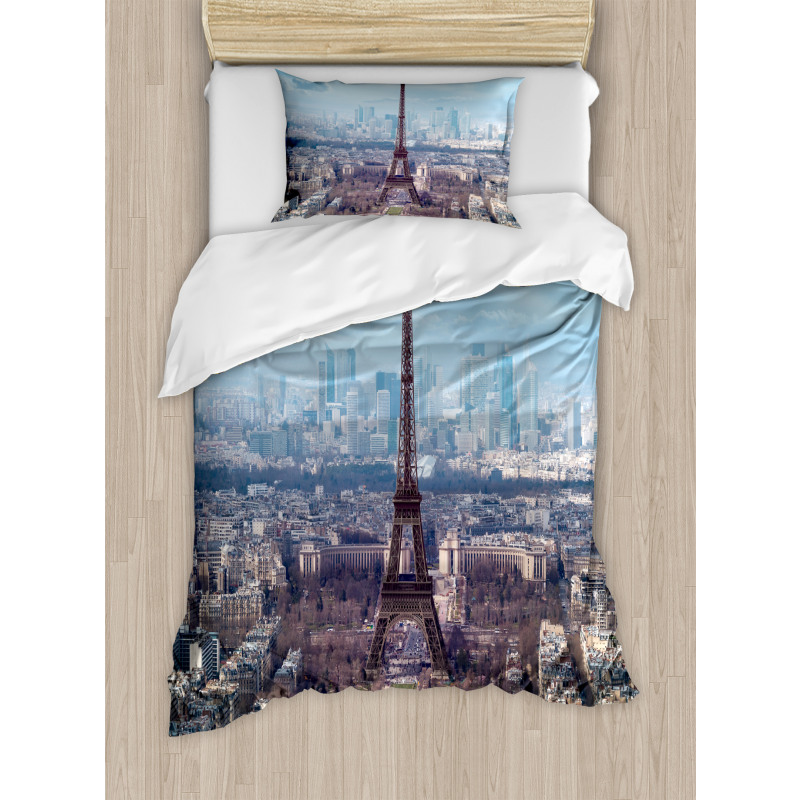 View of Eiffel Tower Duvet Cover Set