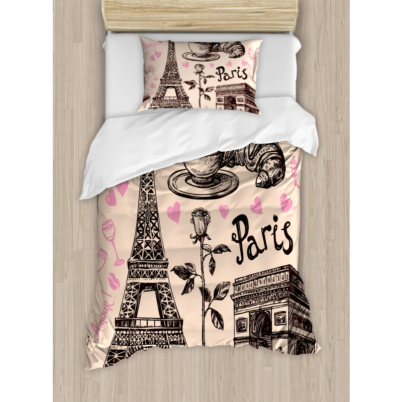Bakery in Paris Eiffel Duvet Cover Set