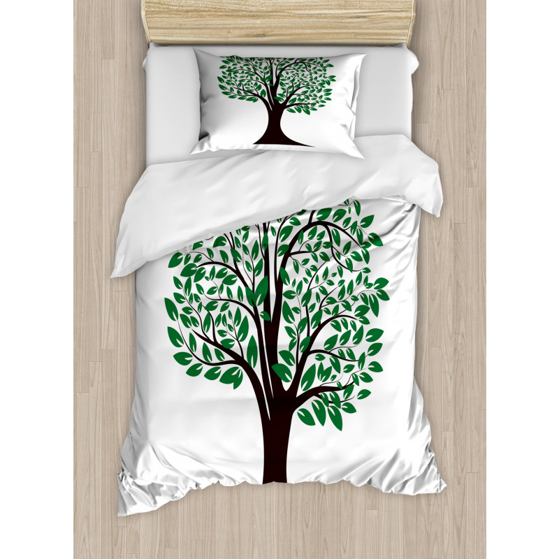 Simplistic Tree Leaves Art Duvet Cover Set