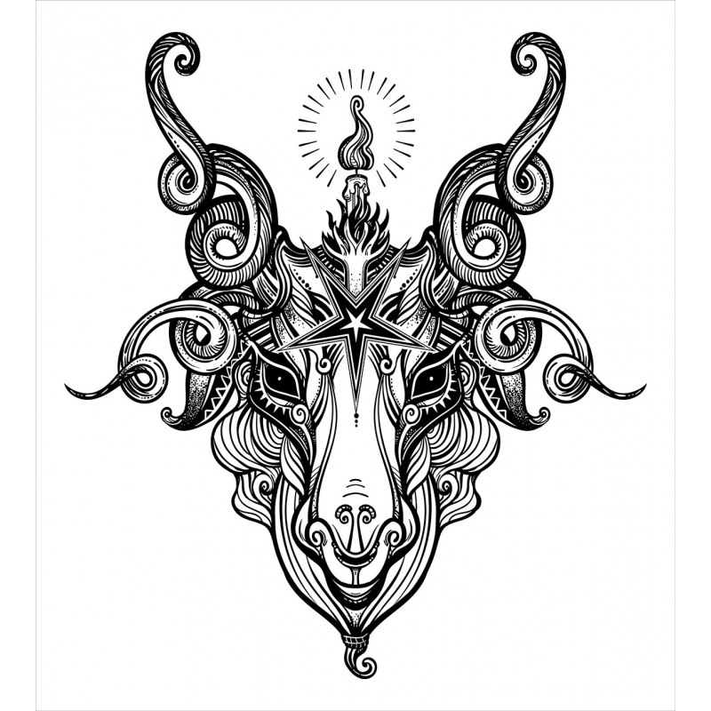 Satanic Goat Head Sketch Duvet Cover Set