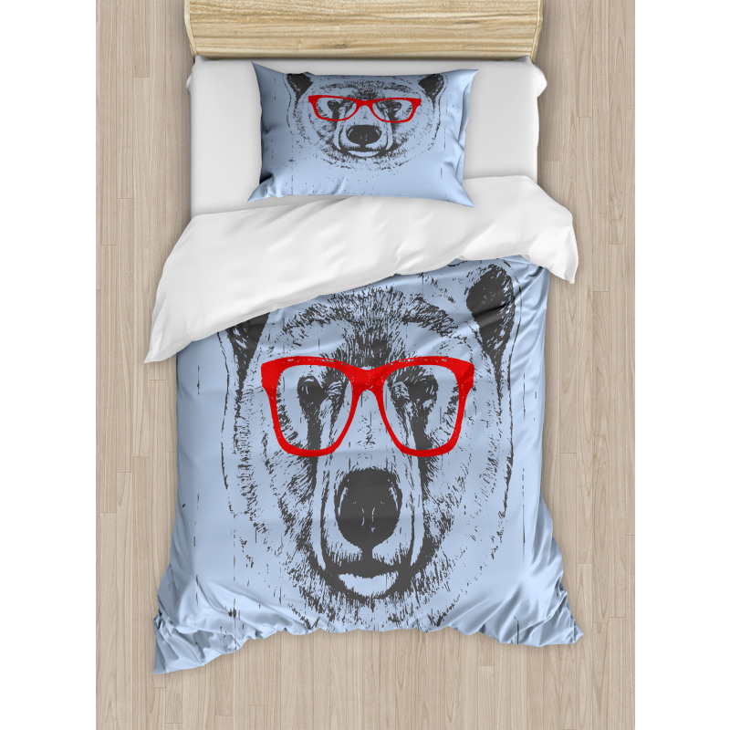 Whimsical Grunge Polar Bear Duvet Cover Set