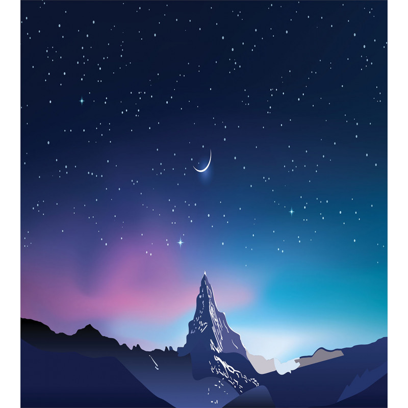 Aurora Borealis Mountain Duvet Cover Set