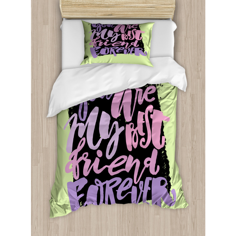 Vivid Words Lettering Duvet Cover Set