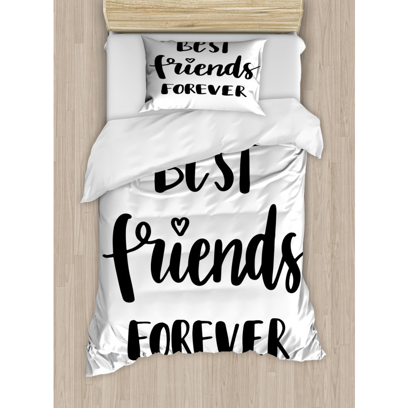 Monochrome Love Forever Duvet Cover Set