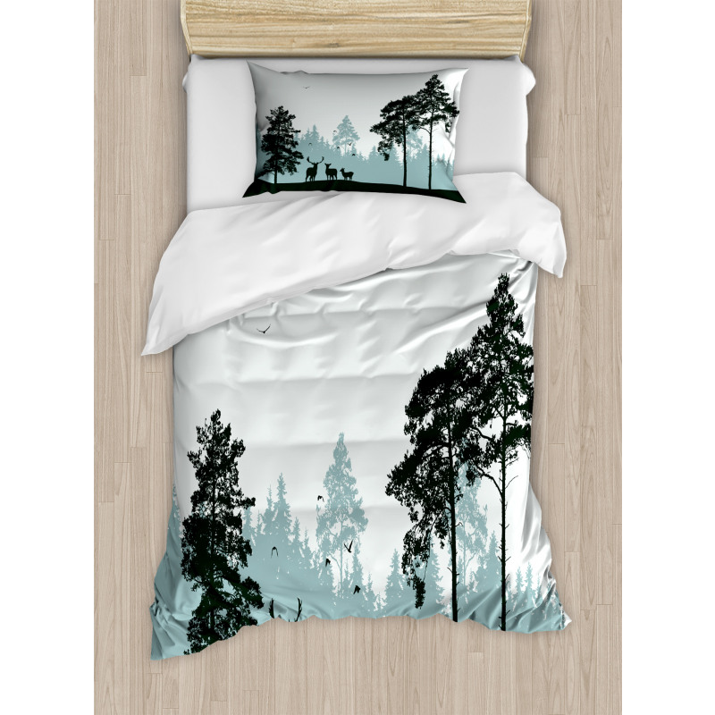 Forest Silhouette Art Duvet Cover Set