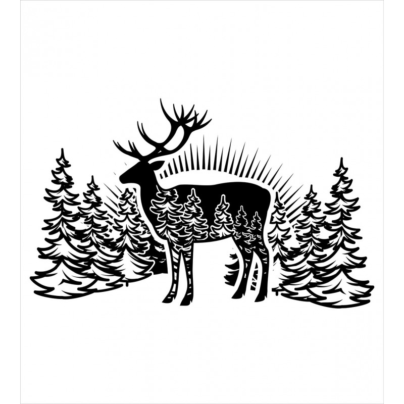 Reindeer Spruce Forest Duvet Cover Set