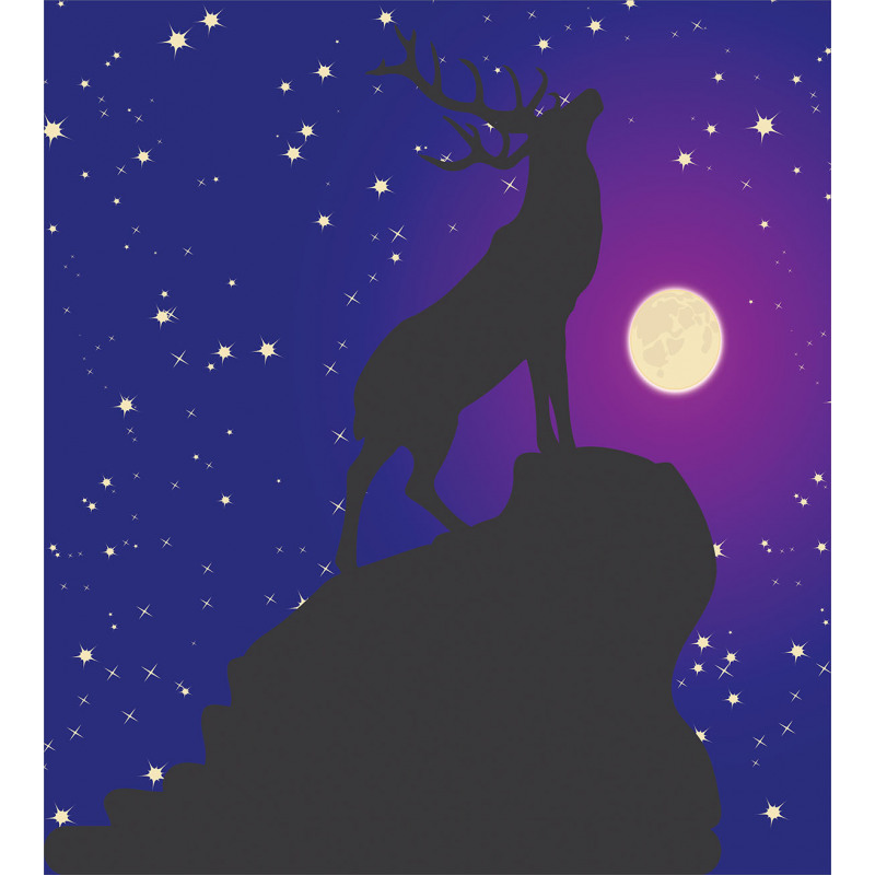 Elk Silhouette Night Duvet Cover Set