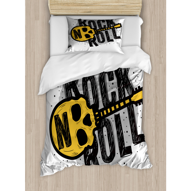 Skull Shaped Guitar Duvet Cover Set