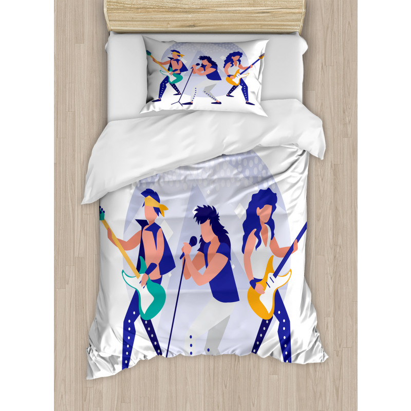 Band Playing Guitars Duvet Cover Set