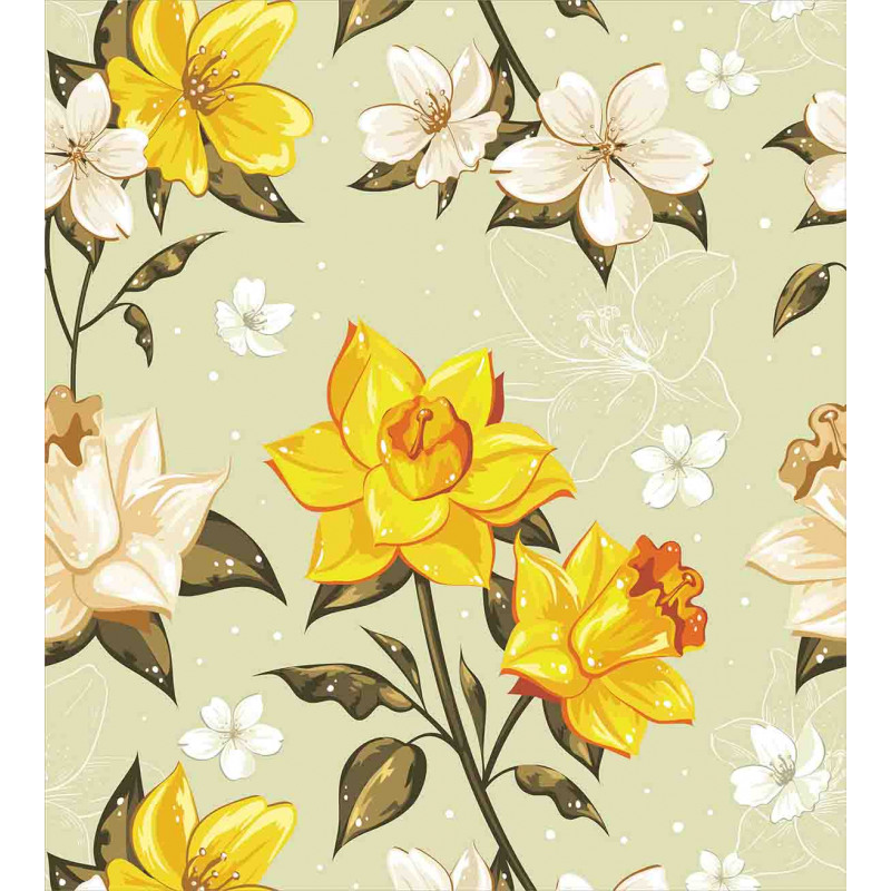 Floral Narcissus Branch Duvet Cover Set