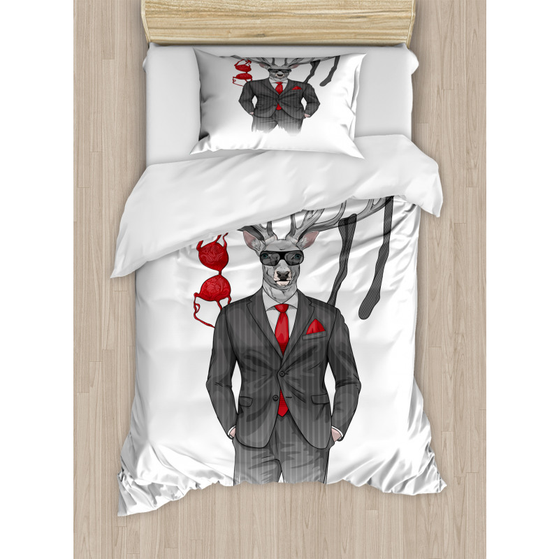 Womanizer Deer in Suit Art Duvet Cover Set