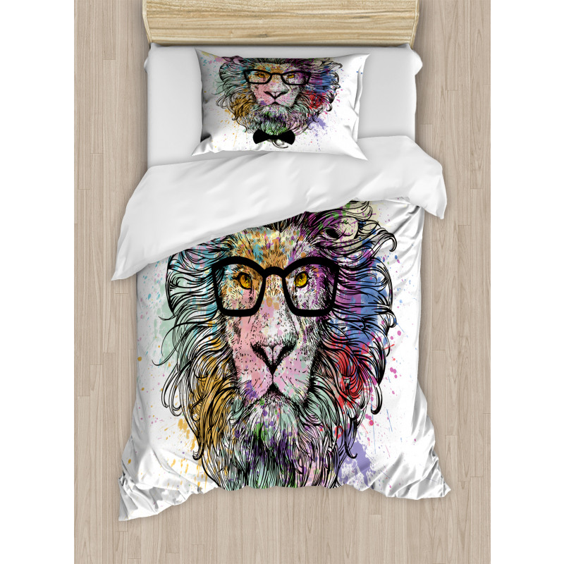 Lion Bow Creative Splashes Duvet Cover Set