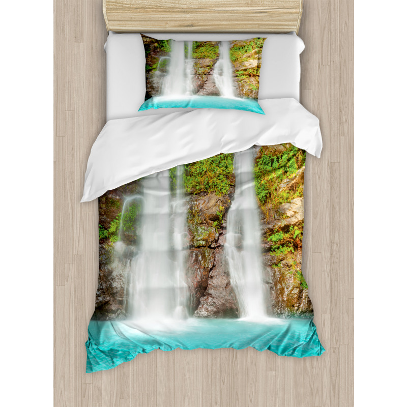 Waterfall in Rainforest Duvet Cover Set