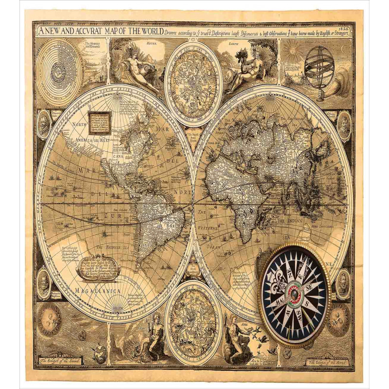 Accvrat Map of World Duvet Cover Set