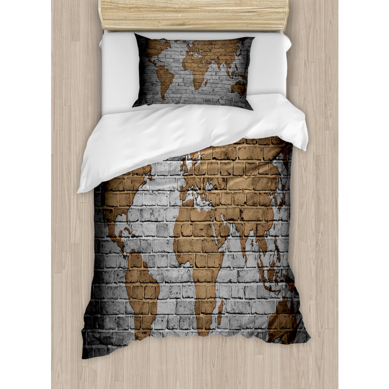Countries Continents Duvet Cover Set
