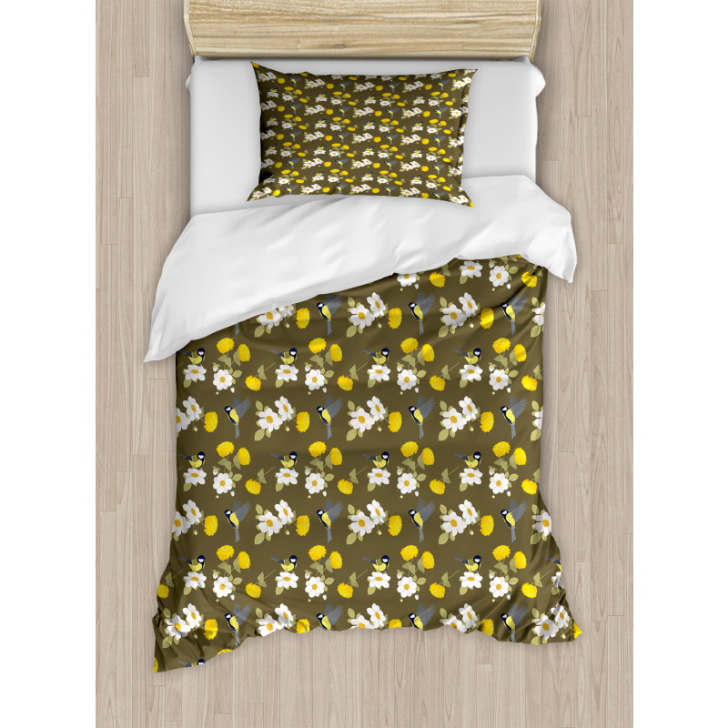 Flowers and Avian Duvet Cover Set