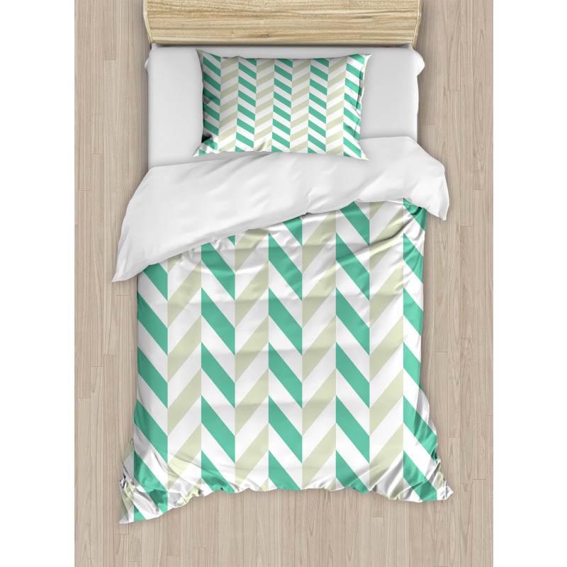 Herringbone Springtime Duvet Cover Set