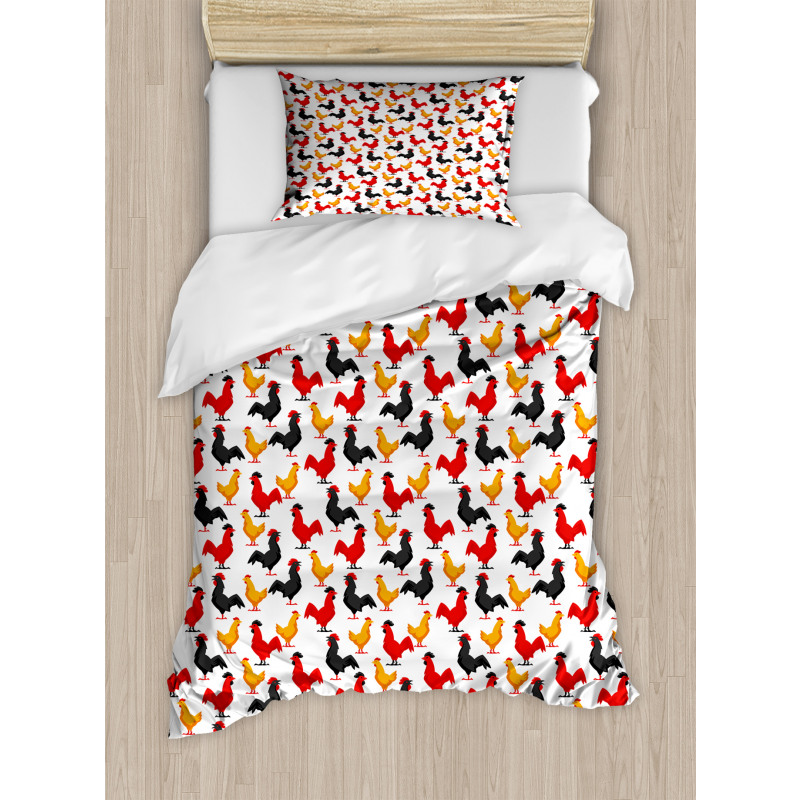 Farm Animal Bird Pattern Duvet Cover Set