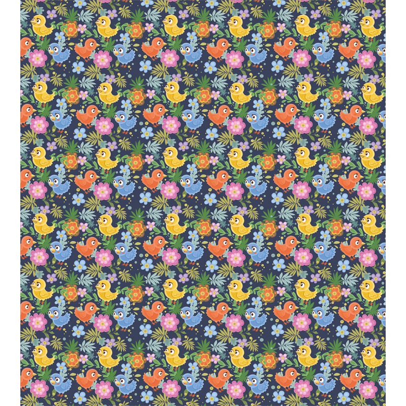 Avian Animal Spring Flowers Duvet Cover Set