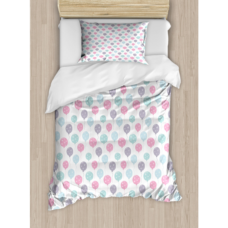Balloons with Hearts Duvet Cover Set
