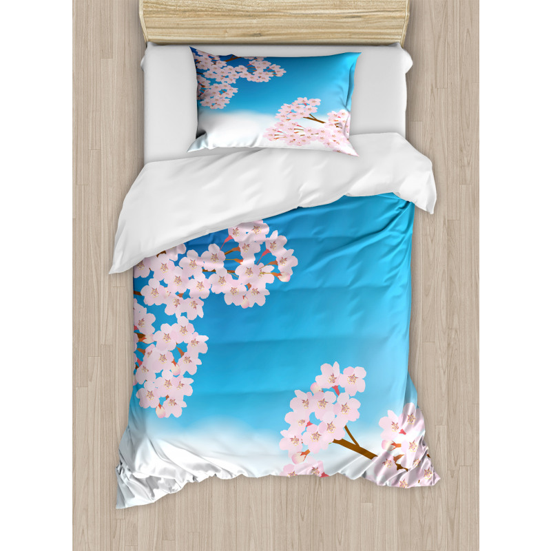 Cherry Blossom Sky Duvet Cover Set