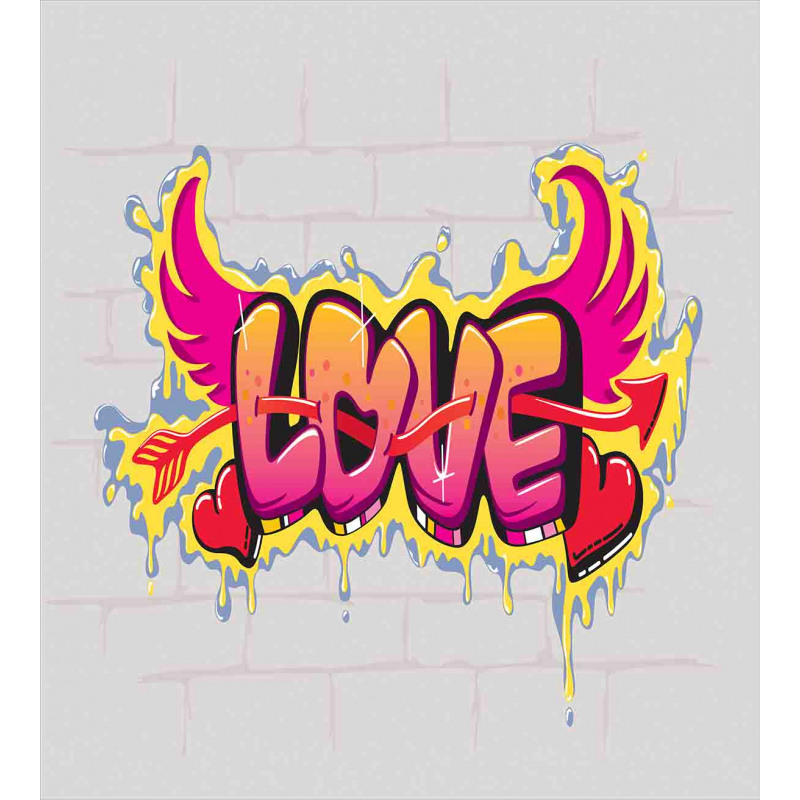 Love Words on Brick Duvet Cover Set