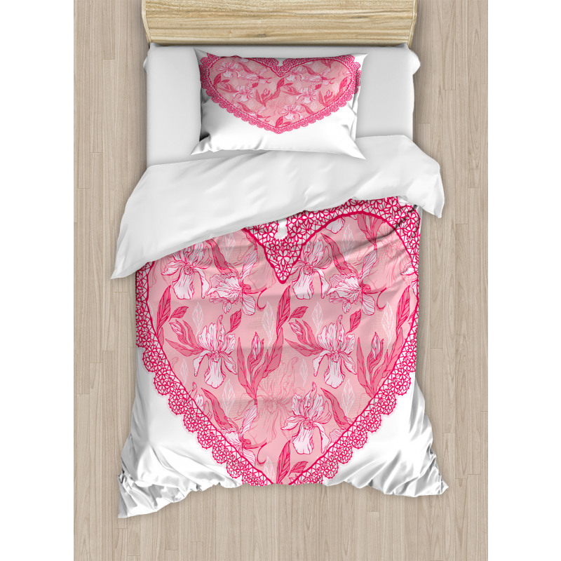 Lace Heart with Flora Duvet Cover Set