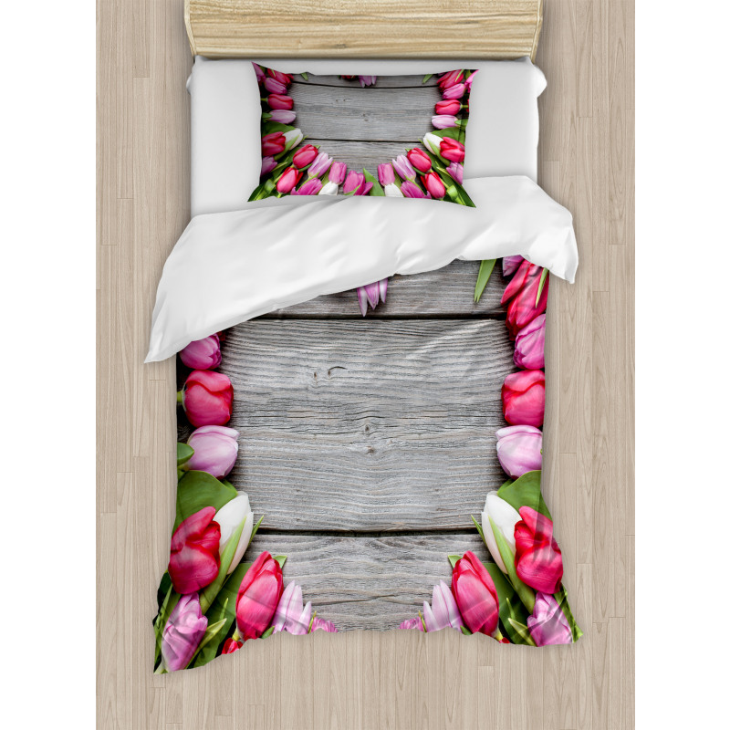 Frame of Fresh Tulips Duvet Cover Set