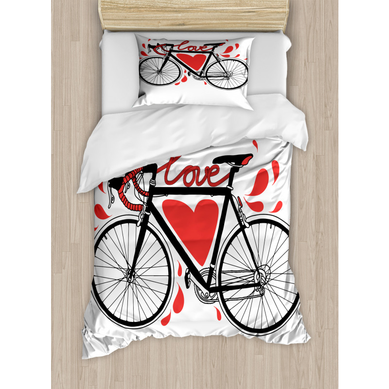 Love Heart and Drops Duvet Cover Set