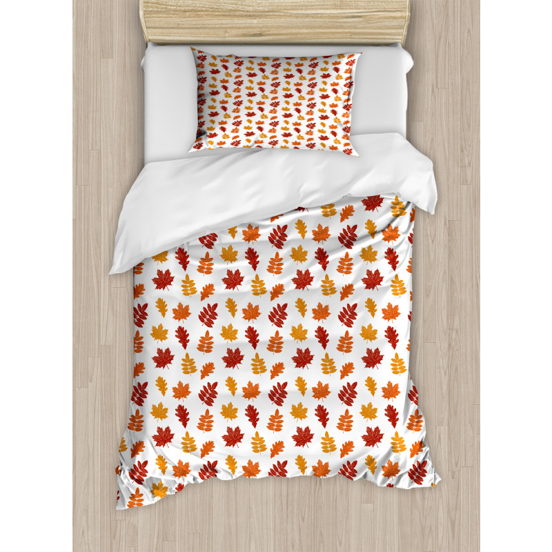 Fall Leaf Sketches Duvet Cover Set