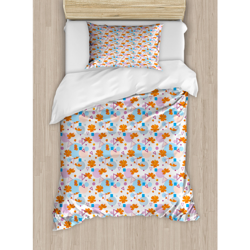 Petal and Geometric Shapes Duvet Cover Set