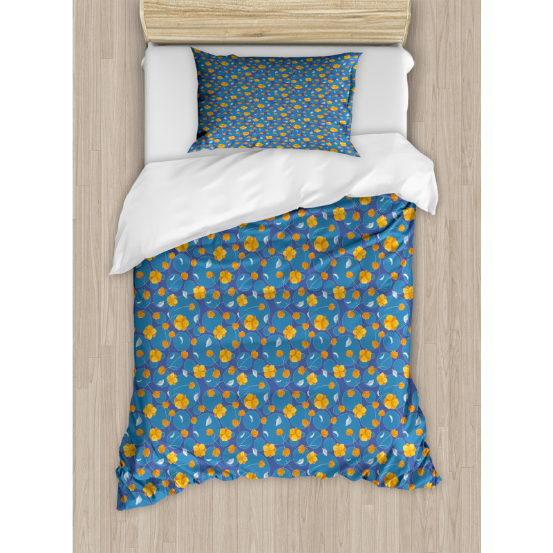 Flowers and Rounds Duvet Cover Set