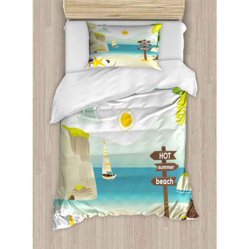 Hot Summer Botany Sea Duvet Cover Set