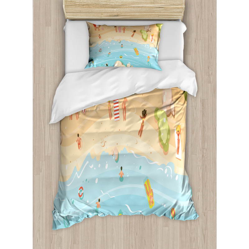 Cartoon Coast Fun Duvet Cover Set