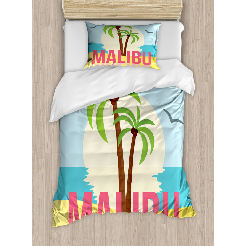 Malibu Sunset Ocean Duvet Cover Set