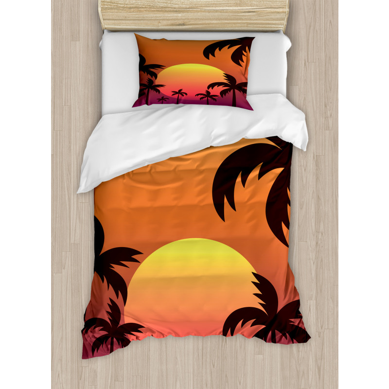 Sunset with Palms Art Duvet Cover Set