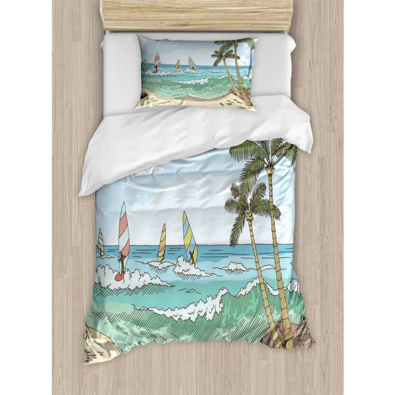 Windsurfing Sketch Duvet Cover Set