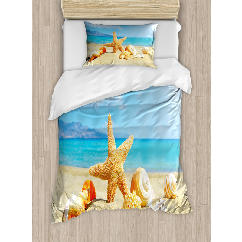 Beach Sand with Starfish Duvet Cover Set