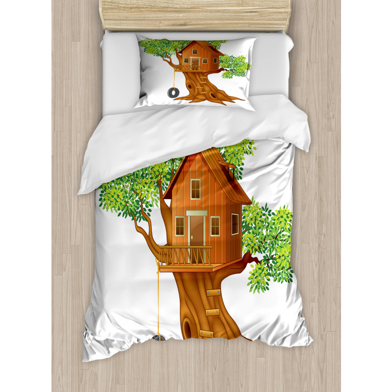 Wooden Home on Branches Duvet Cover Set