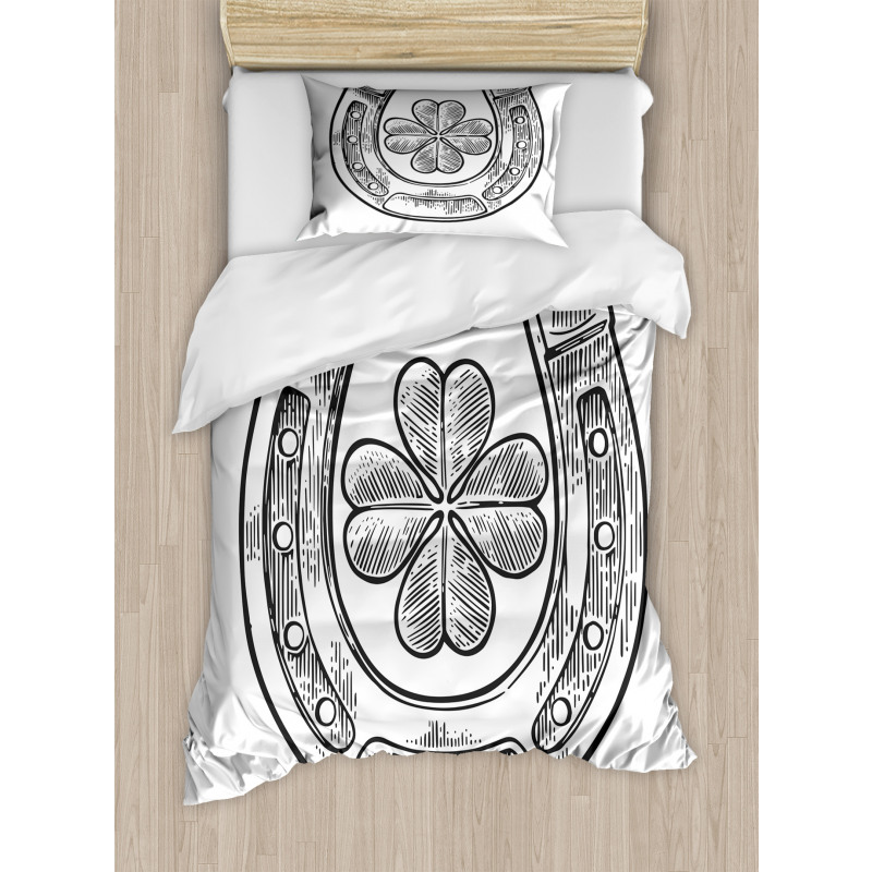 Shamrock and Horseshoe Image Duvet Cover Set