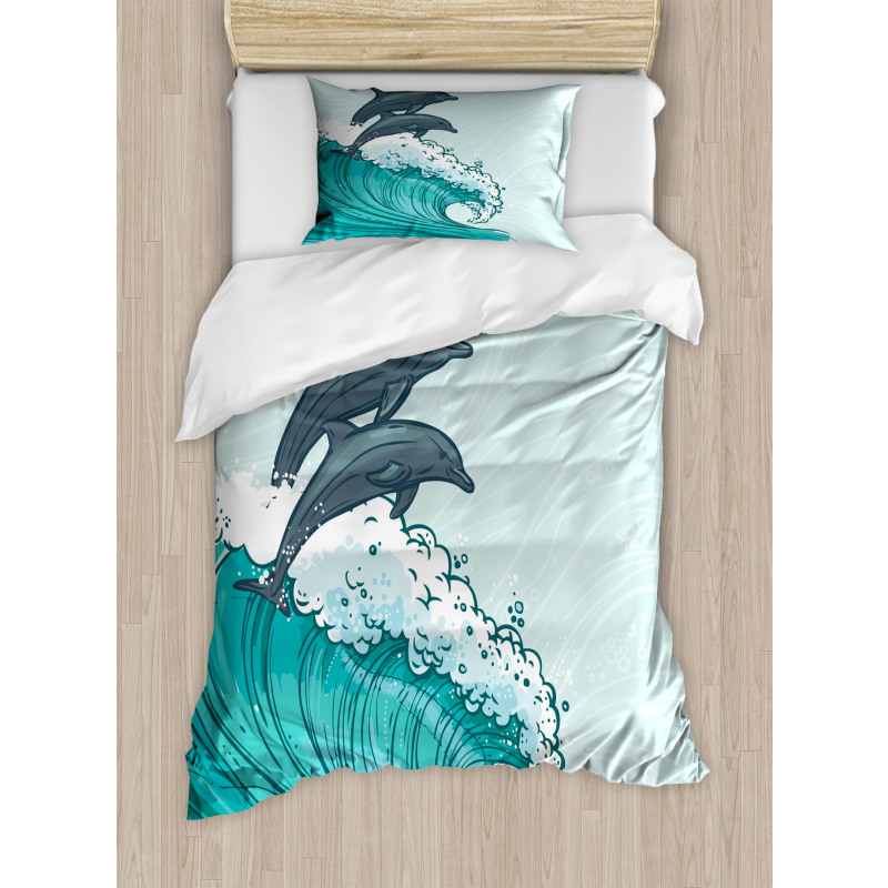 Sea Waves Sketch Art Duvet Cover Set