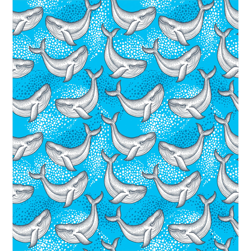 Dotted Whale Sea Ocean Duvet Cover Set