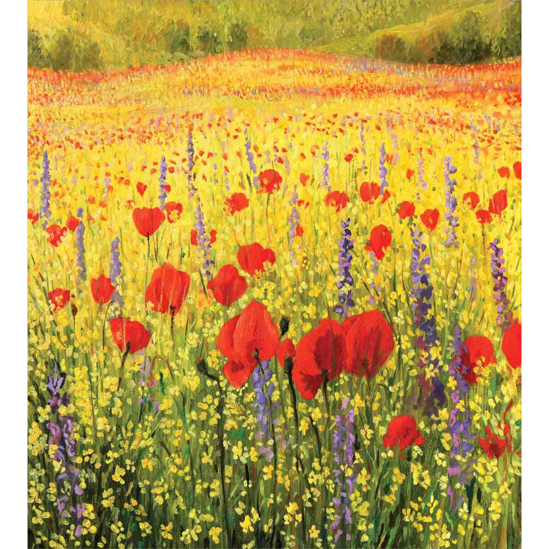 Field with Poppies Farm Duvet Cover Set