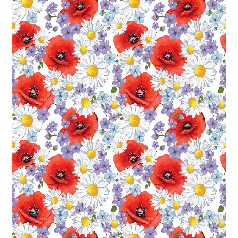 Poppy and Daisy Flower Duvet Cover Set