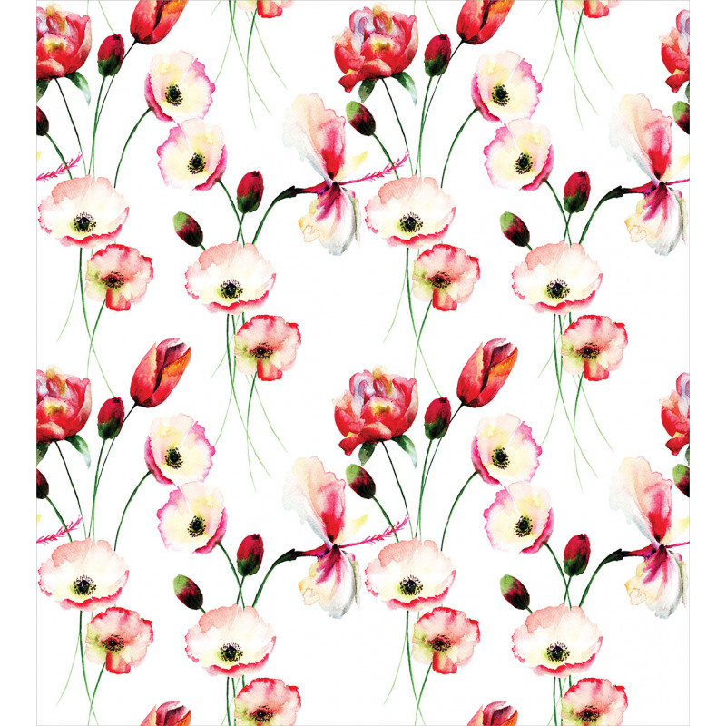 Poppy Flowers Branches Duvet Cover Set