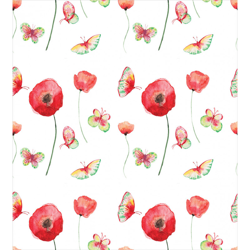 Poppy Butterfly Romance Duvet Cover Set