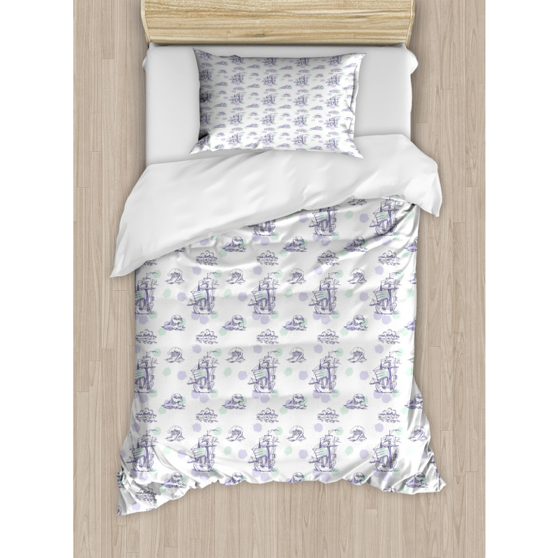 Vessels Watercolor Sketch Duvet Cover Set