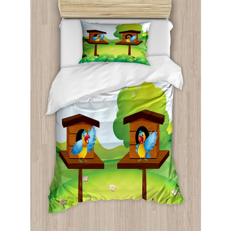 Winged Animals Nest Duvet Cover Set