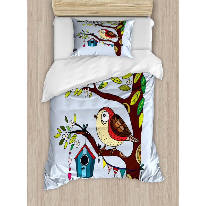 Flying Animal Tree Art Duvet Cover Set