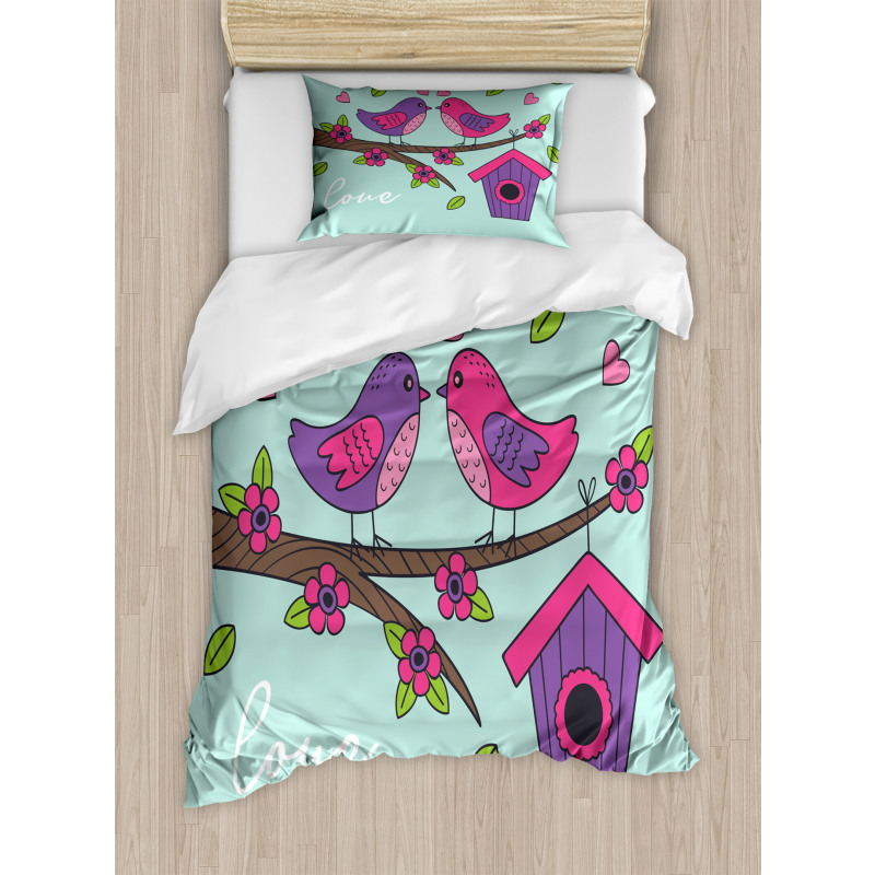 Valentines Love Flowers Duvet Cover Set